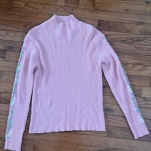 Pink Embroidered Sweater